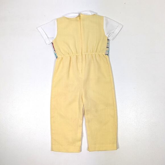 Vintage New Goodies Outfit Boys Size 24m Yellow Vest Suit Plaid - Picture 4 of 7